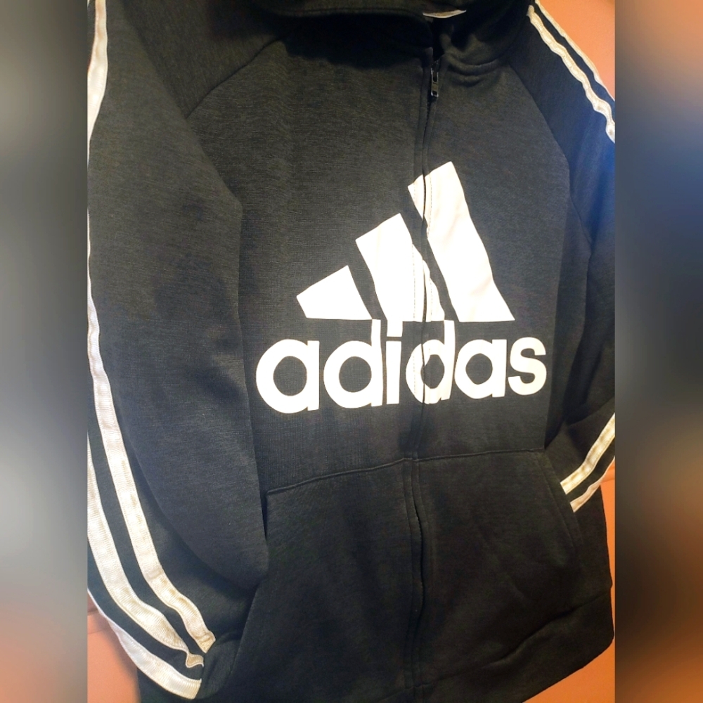 ADIDAS zippered fleece Jacket hoodie szL